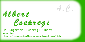 albert csepregi business card